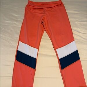 ZYIA melon leggings with black and white striping - 12/14